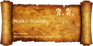 Nyéki Ulpián névjegykártya